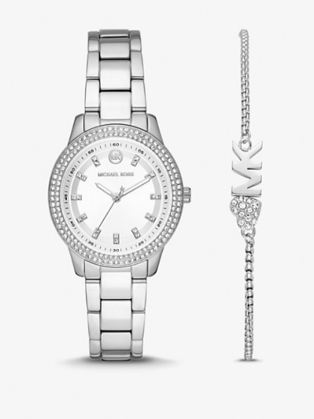 MK Mini Tibby Pavé Watch and Bracelet Gift Set