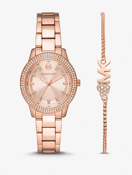 MK Mini Tibby Pavé Watch and Bracelet Gift Set