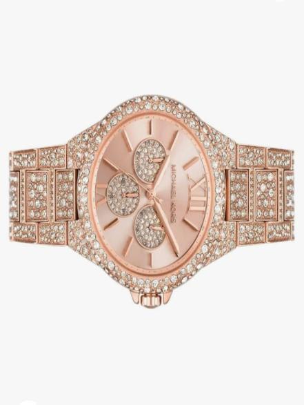 MK Oversized Camille Pavé Rose Gold-Tone Watch