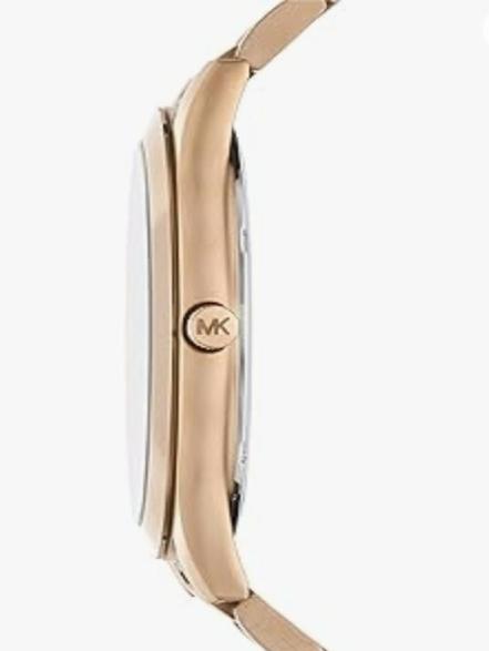 MK Oversized Slim Runway Beige Gold-Tone Watch