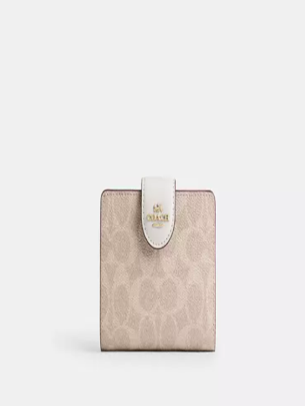 Medium Corner Zip Wallet In Signature Canvas I COACH
