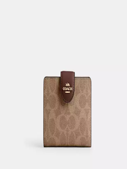 Medium Corner Zip Wallet In Signature Canvas I COACH