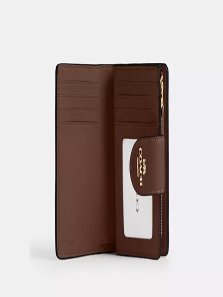 Medium Corner Zip Wallet In Signature Canvas I COACH
