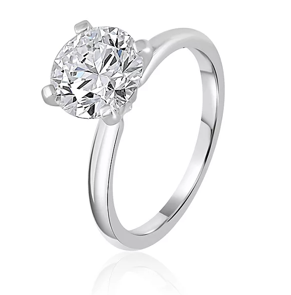 Lab Created Round Cut Solitaire Diamond Ring in 18K Gold