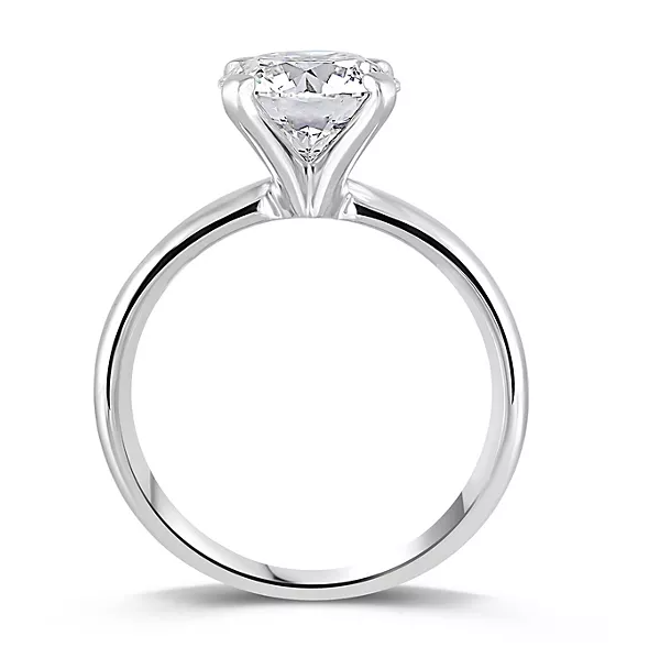 Lab Created Round Cut Solitaire Diamond Ring in 18K Gold