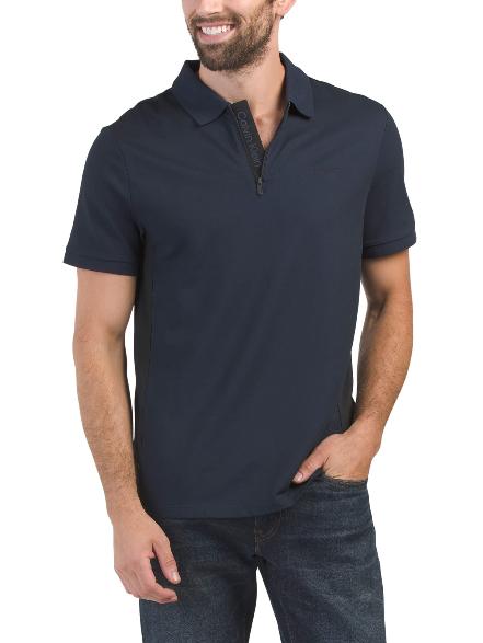 Short Sleeve Perfect Color block placket Logo Polo I CALVIN KLEIN