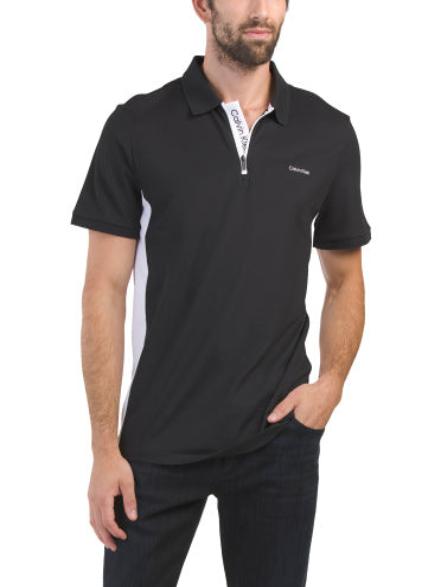 Short Sleeve Perfect Color block placket Logo Polo I CALVIN KLEIN