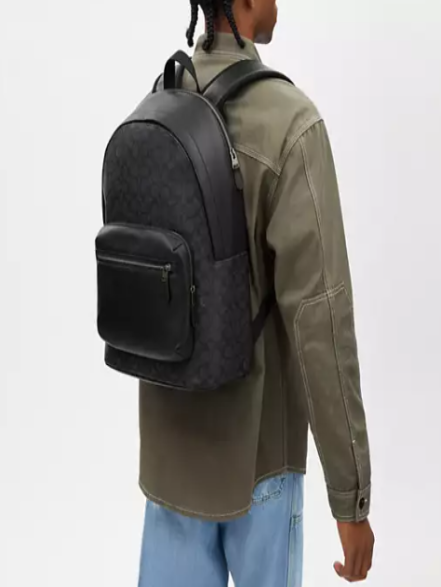 West Backpack In Signature Canvas I COACH