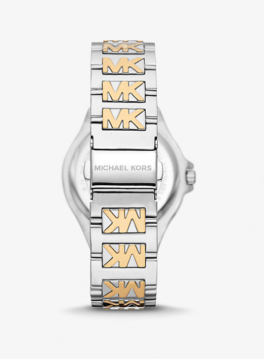 MK Lennox Pavé Two-Tone Logo Watch