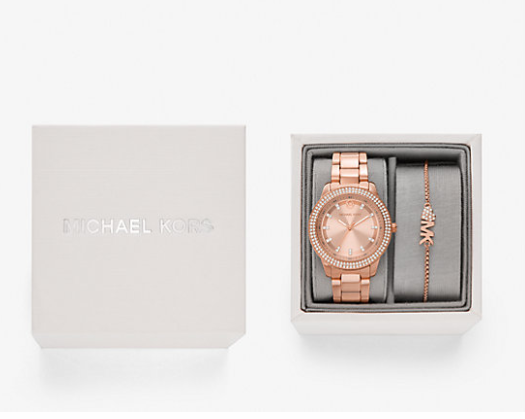 MK Mini Tibby Pavé Watch and Bracelet Gift Set