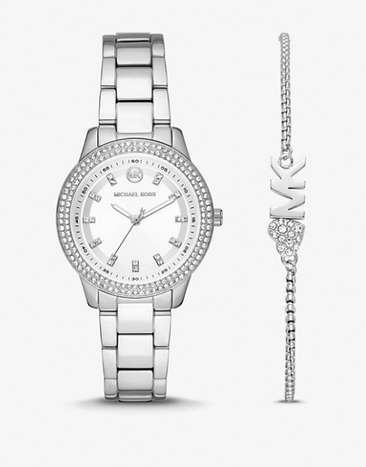 MK Mini Tibby Pavé Watch and Bracelet Gift Set