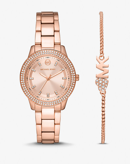 MK Mini Tibby Pavé Watch and Bracelet Gift Set