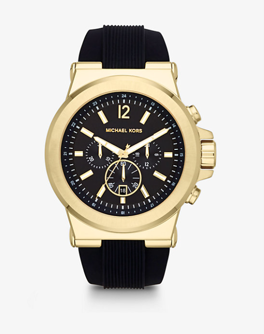 MK Oversized Dylan Gold-tone and Silicone Watch