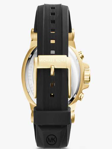 MK Oversized Dylan Gold-tone and Silicone Watch