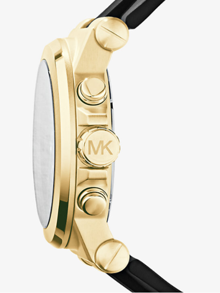 MK Oversized Dylan Gold-tone and Silicone Watch