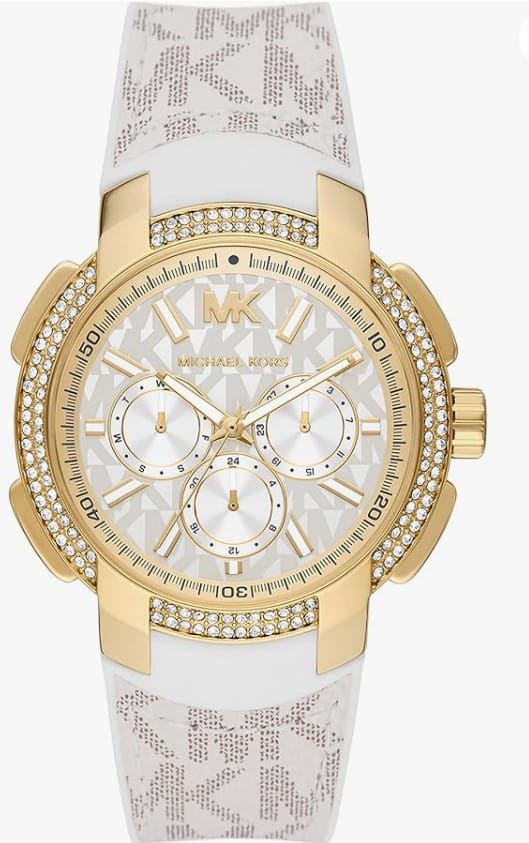 MK Oversized Sydney Pavé Rose Gold-Tone and Logo Watch