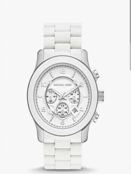 Oversized Runway White-Tone Watch