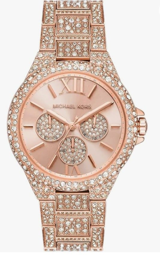 MK Oversized Camille Pavé Rose Gold-Tone Watch