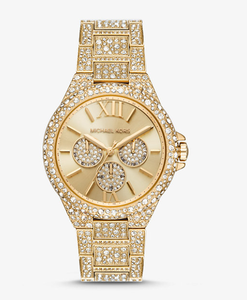 Oversized Camille Pavé Gold-Tone Watch    I    MICHAEL KORS