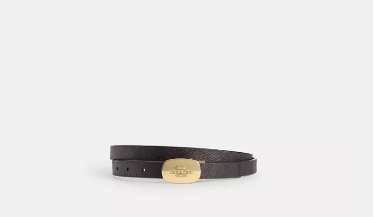 Signature Buckle Cut To Size Reversible Eliza Belt, 18 Mm     I     COACH