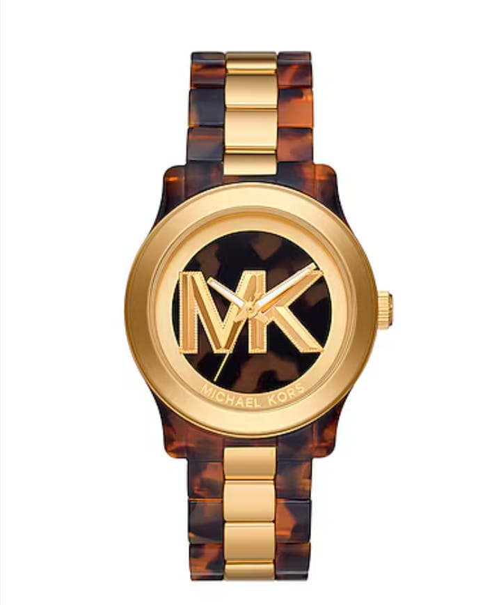 Runway Pavé Gold-Tone and Tortoiseshell Acetate Watch