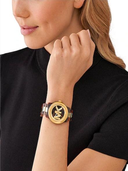 Runway Pavé Gold-Tone and Tortoiseshell Acetate Watch