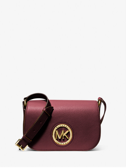 MK Samira Small Pebbled Leather Messenger Bag
