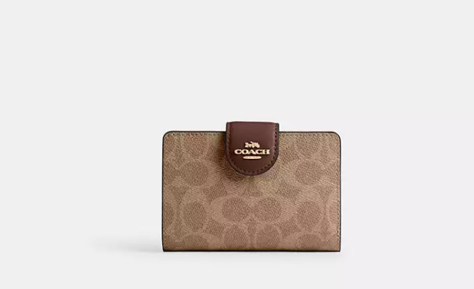 Medium Corner Zip Wallet In Signature Canvas     I    COACH