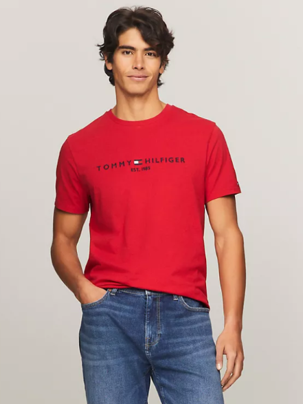 Embroidered Tommy Logo T-shirt        I     TOMMY HILFIGER