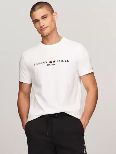 Embroidered Tommy Logo T-shirt        I     TOMMY HILFIGER