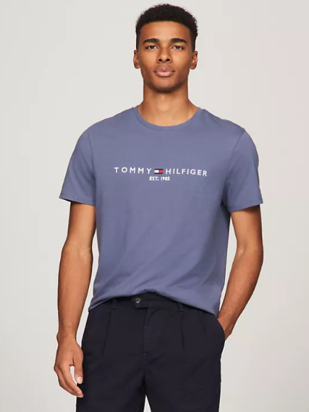 Embroidered Tommy Logo T-shirt        I     TOMMY HILFIGER