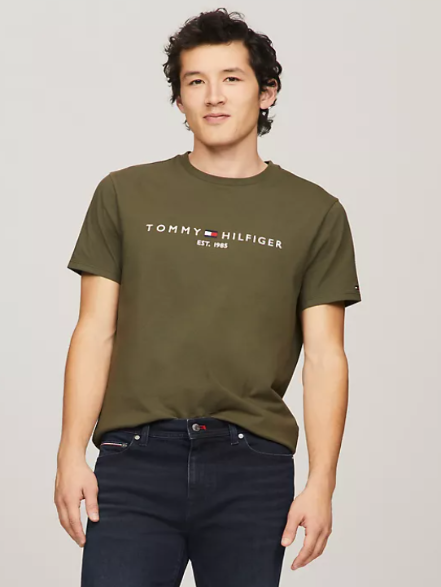 Embroidered Tommy Logo T-shirt        I     TOMMY HILFIGER