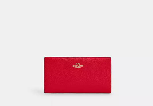 Slim Zip Wallet In Colorblock Signature Canvas    I     COACH