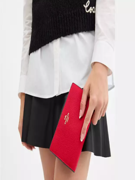 Slim Zip Wallet In Colorblock Signature Canvas    I     COACH