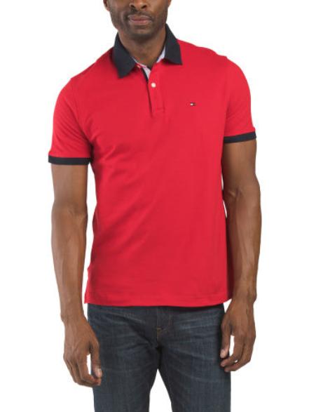 Flag Placket Short Sleeve Polo         I       TOMMY HILFIGER