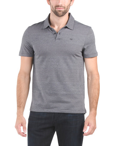 Short sleeve Wide Jacquard Polo      I      CALVIN KLEIN