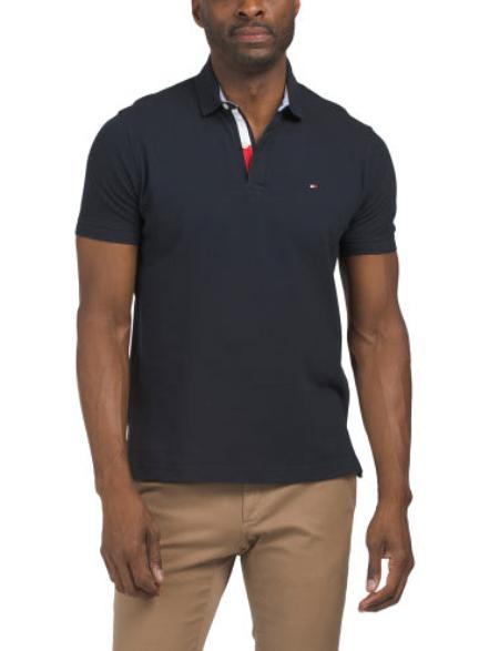 Flag Placket Short Sleeve Polo         I       TOMMY HILFIGER