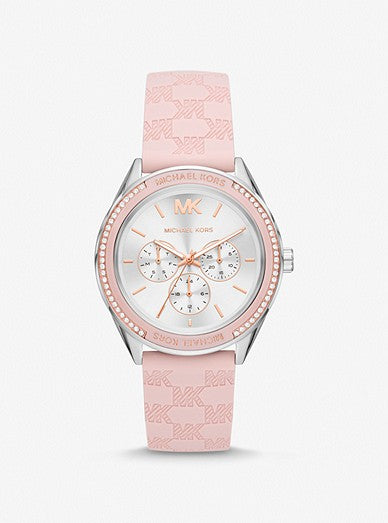 MK Oversized Sydney Pavé Rose Gold-Tone and Logo Watch