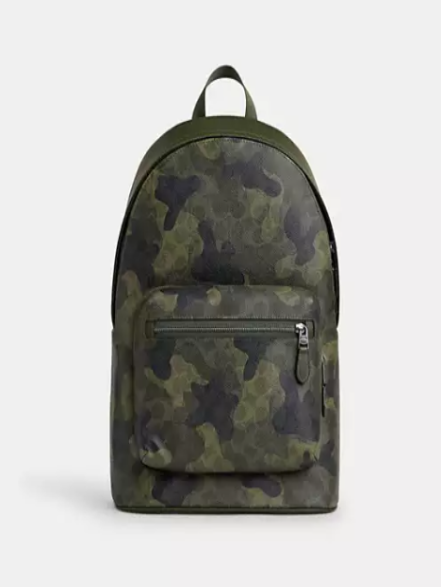 West Backpack In Signature Canvas        I      COACH